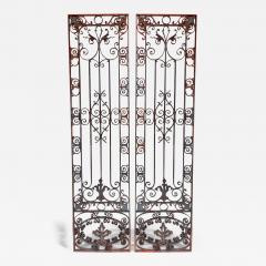 Antique French Colonial Wrought Iron Architectural Garden Gates or Door Guards - 4034180