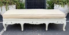 Antique French Country Paint Decorated Bench W Down Filled Cushion - 2461297