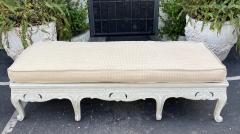 Antique French Country Paint Decorated Bench W Down Filled Cushion - 2461303