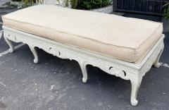 Antique French Country Paint Decorated Bench W Down Filled Cushion - 2461311