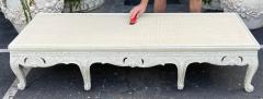 Antique French Country Paint Decorated Bench W Down Filled Cushion - 2461313