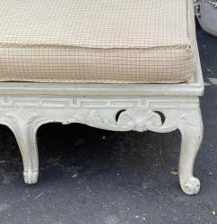 Antique French Country Paint Decorated Bench W Down Filled Cushion - 2461317