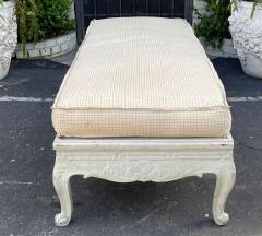 Antique French Country Paint Decorated Bench W Down Filled Cushion - 2461360