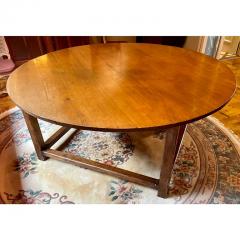 Antique French Country Round Rustic Fruitwood Dining Table - 2777450