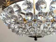 Antique French Crystal Pendant Semi Flush Chandelier - 4375934