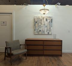 Antique French Crystal Pendant Semi Flush Chandelier - 4375939