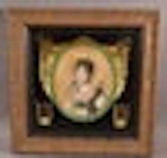 Antique French Eglomise Reverse Portrait Painting on Glass - 2228117