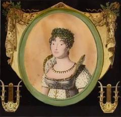 Antique French Eglomise Reverse Portrait Painting on Glass - 2228203