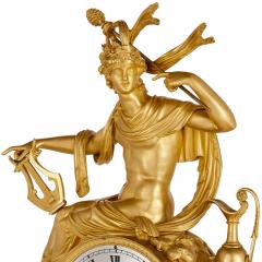 Antique French Empire patinated and gilt bronze mantel clock - 2265951