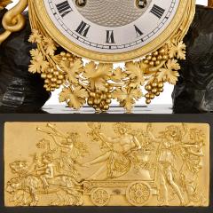 Antique French Empire patinated and gilt bronze mantel clock - 2265952