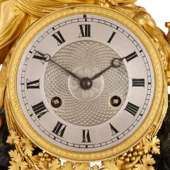 Antique French Empire patinated and gilt bronze mantel clock - 2265953