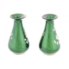 Antique French Enamel Art Glass Vases Attr To Joye - 3899867