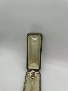 Antique French Enamel Diamond Stick Pin with Box - 4054231