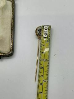 Antique French Enamel Diamond Stick Pin with Box - 4054232