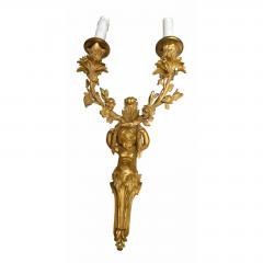 Antique French Gilt Bronze Cherubic Light Sconces a Pair - 4762715