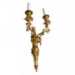 Antique French Gilt Bronze Cherubic Light Sconces a Pair - 4762719