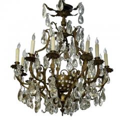 Antique French Gilt Bronze Crystal Louis XVI Chandelier - 4160796