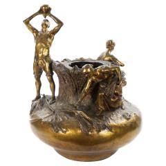 Antique French Gilt Bronze Figural Vase by Antonin Larroux 1859 1913  - 4316178