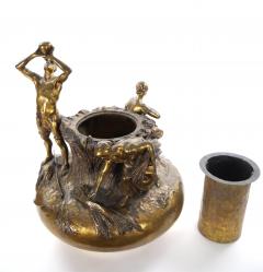 Antique French Gilt Bronze Figural Vase by Antonin Larroux 1859 1913  - 4316180