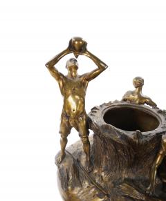 Antique French Gilt Bronze Figural Vase by Antonin Larroux 1859 1913  - 4316183