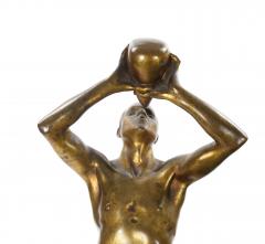 Antique French Gilt Bronze Figural Vase by Antonin Larroux 1859 1913  - 4316184