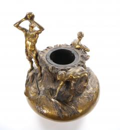 Antique French Gilt Bronze Figural Vase by Antonin Larroux 1859 1913  - 4316185