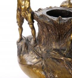 Antique French Gilt Bronze Figural Vase by Antonin Larroux 1859 1913  - 4316186