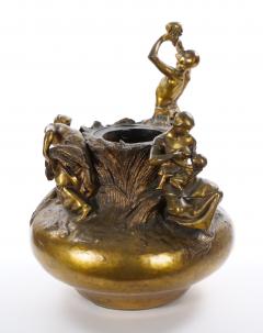 Antique French Gilt Bronze Figural Vase by Antonin Larroux 1859 1913  - 4316187
