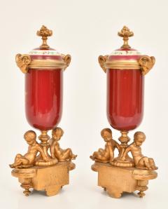 Antique French Gilt Bronze Porcelain Three Piece Figural Clock Garniture - 4706112
