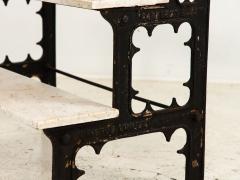Antique French Iron and Marble Plant Stand Early 20th Century - 3120878