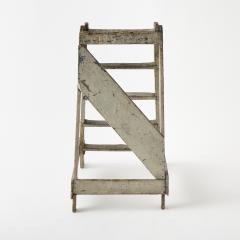 Antique French Library Ladder 19th Century Original Paint - 4437958