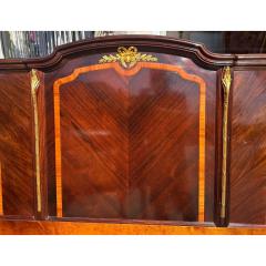 Antique French Louis XV Style Rosewood Satinwood Inlaid King Bed Frame - 3344138