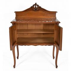 Antique French Louis XV Walnut Marble Top Server Buffet - 163246