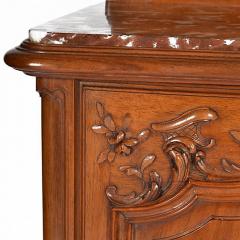 Antique French Louis XV Walnut Marble Top Server Buffet - 163249