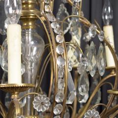 Antique French Louis XVI Bronze Crystal Chandelier - 3707942