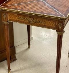 Antique French Louis XVI Bronze Mounted Marquetry Inlaid Handkerchief Game Table - 2611461