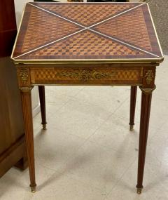 Antique French Louis XVI Bronze Mounted Marquetry Inlaid Handkerchief Game Table - 2611463