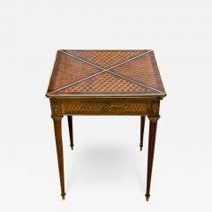 Antique French Louis XVI Bronze Mounted Marquetry Inlaid Handkerchief Game Table - 2613736