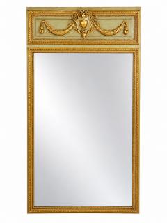 Antique French Louis XVI Style Gilt wood Painted Pier Mirror Late 19th Century - 4822769