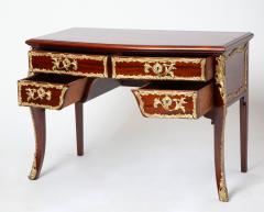 Antique French Louis XVI Style Mahogany Bureau Plat with Ormolu Bronze Mounts - 3886478