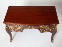 Antique French Louis XVI Style Mahogany Bureau Plat with Ormolu Bronze Mounts - 3886483