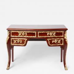 Antique French Louis XVI Style Mahogany Bureau Plat with Ormolu Bronze Mounts - 3890646