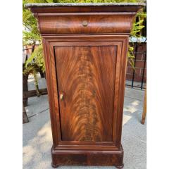 Antique French Mahogany Marble Top Nightstand End Table Cabinet - 4254701