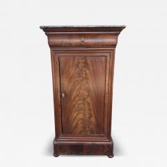 Antique French Mahogany Marble Top Nightstand End Table Cabinet - 4256523