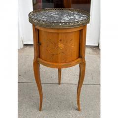 Antique French Marble Top Satinwood Inlaid Side Table - 4612542