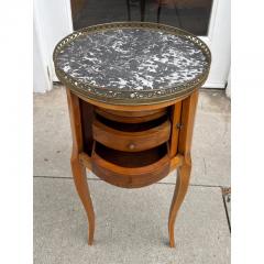 Antique French Marble Top Satinwood Inlaid Side Table - 4612545