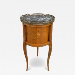 Antique French Marble Top Satinwood Inlaid Side Table - 4614235