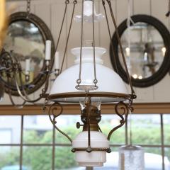 Antique French Milk Glass Hall Lantern - 2255095