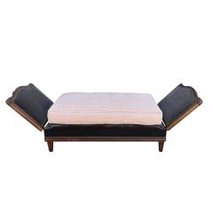 Antique French Mohair Petite Daybed W Ratchet Sides - 4254767