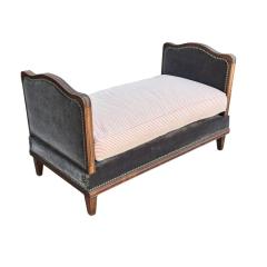 Antique French Mohair Petite Daybed W Ratchet Sides - 4254769